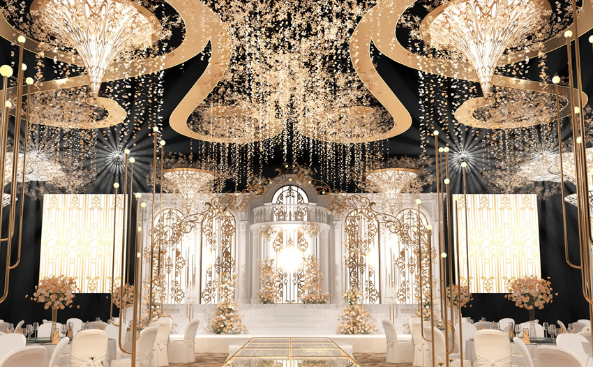 定海花木兰喜事汇金色大厅效果展示